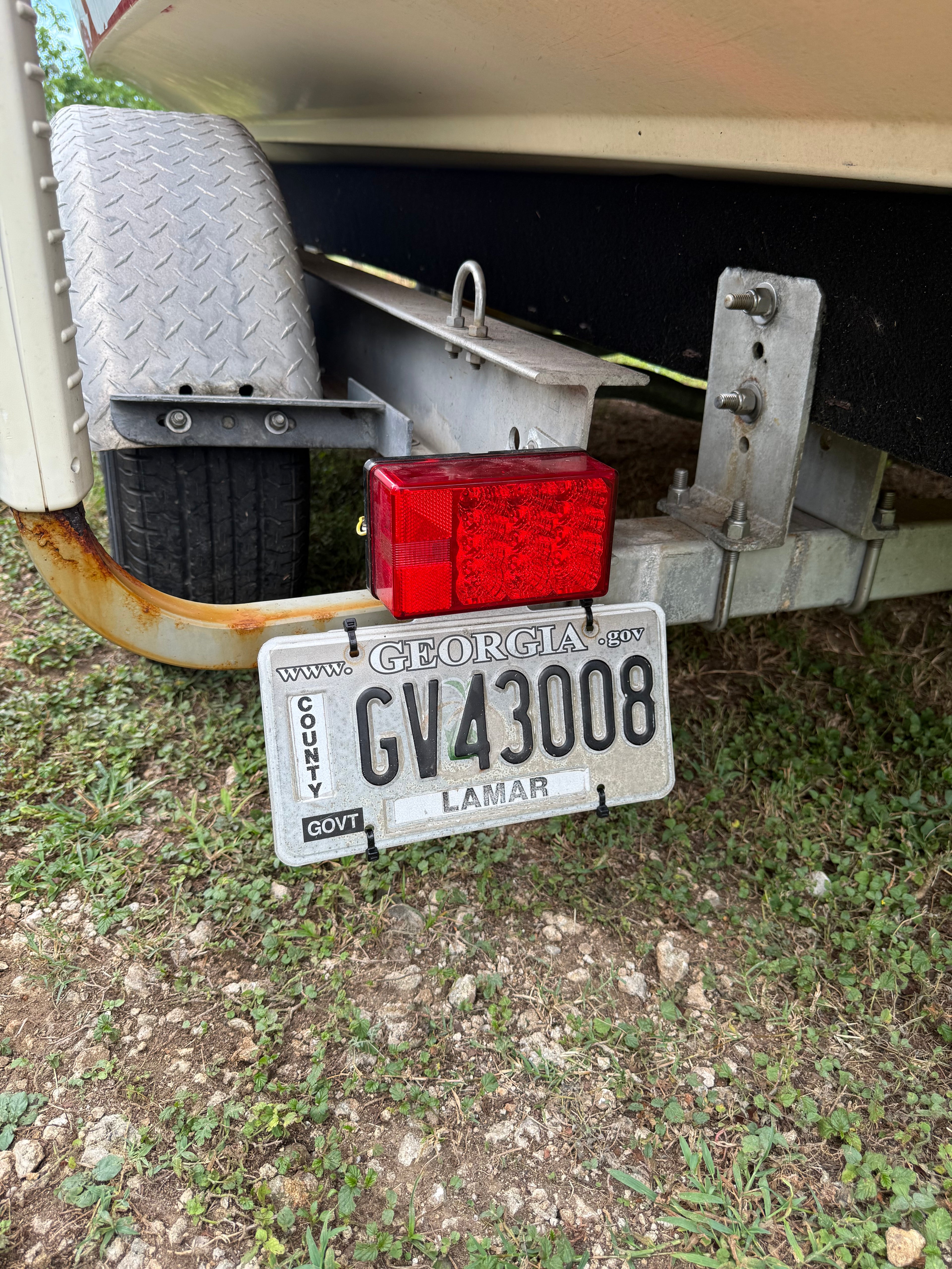 Boat Trailer 4 Hole license plate holder in 1/8" Aluminum